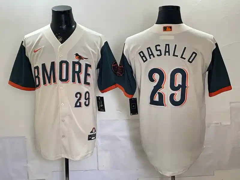 Baltimore Orioles #29 Samuel Basallo 2026 City Connect Stadium Cream Jersey