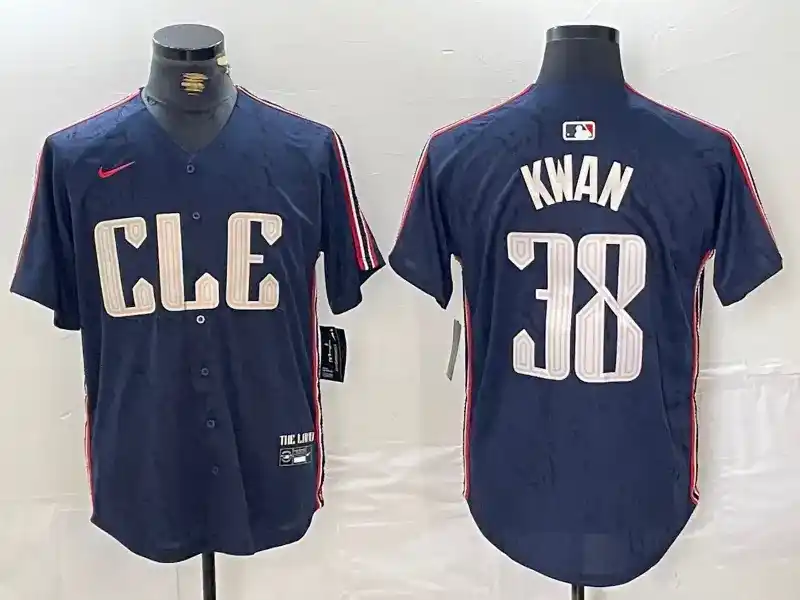 Cleveland Guardians 38 Steven Kwan 2024 City Connect Navy Jersey Jersey Fanatics