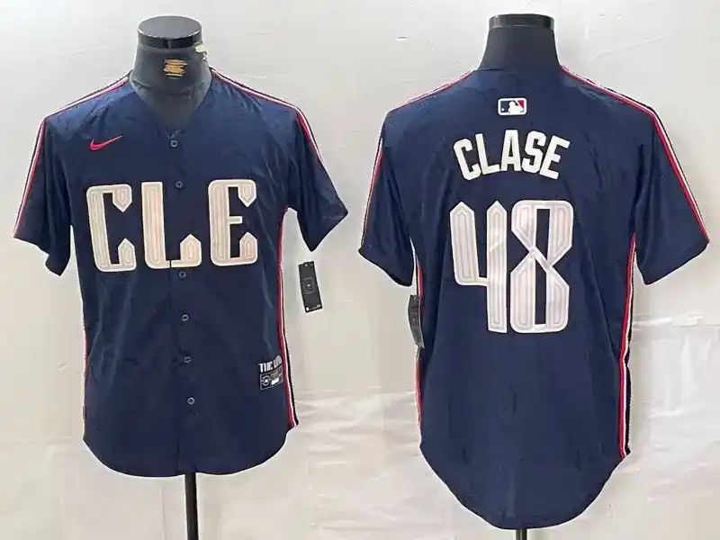 Cleveland Guardians 48 Emmanuel Clase 2024 City Connect Navy Jersey Jersey Fanatics
