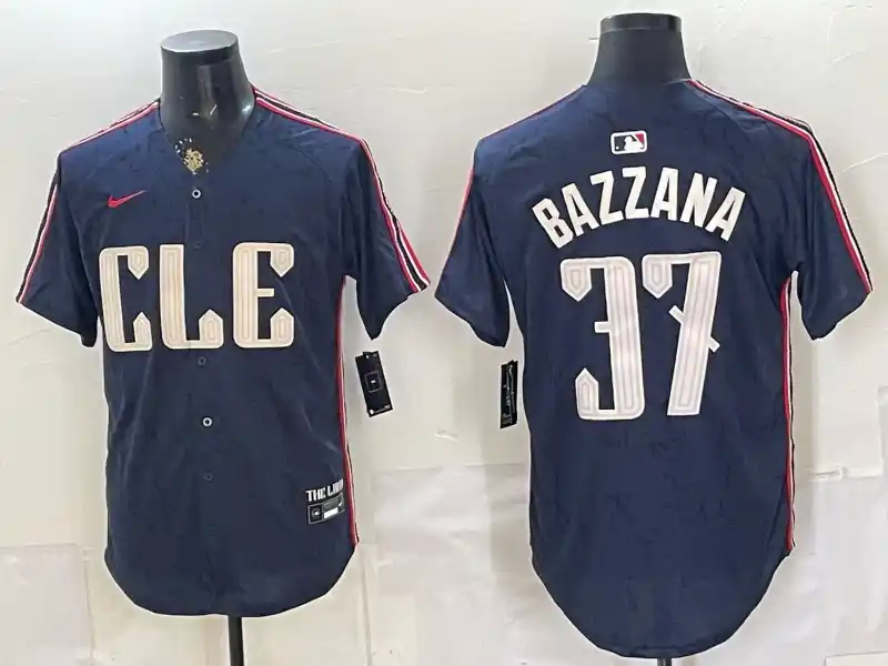 Cleveland Guardians #37 Travis Bazzana City Connect Navy Jersey